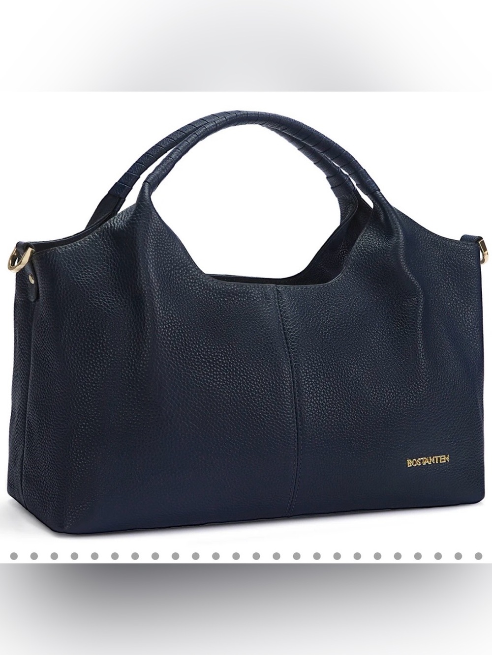 NWT!   Bostanten Niven Leather Satchel - Handle Women’s Handbag in Navy.